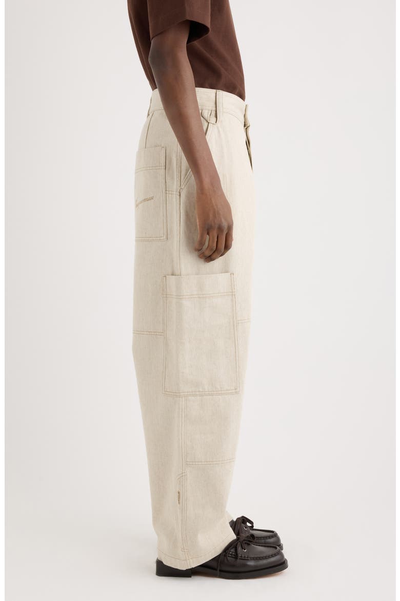 Le Cargo de-Nîmes Carre Cargo Jeans, Alternate, color, LIGHT BEIGE