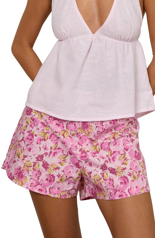 Motel Verie Floral Cotton Shorts In Multi