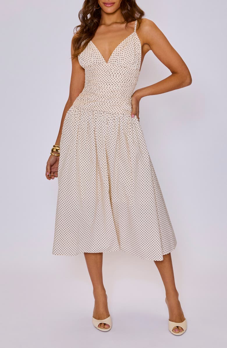 VICI Collection Laurel Dot Print Cotton Midi Dress, Main, color, 