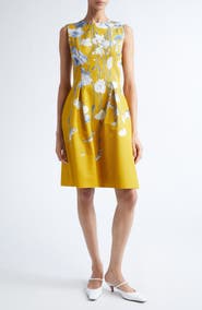 Lela Rose Betsy Floral Faille Fit & Flare Dress