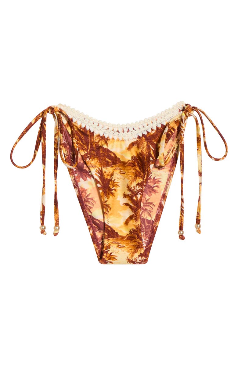 Kulani Kinis Crochet Dipped Side Tie Bikini Bottoms, Alternate, color, Vintage Vacay
