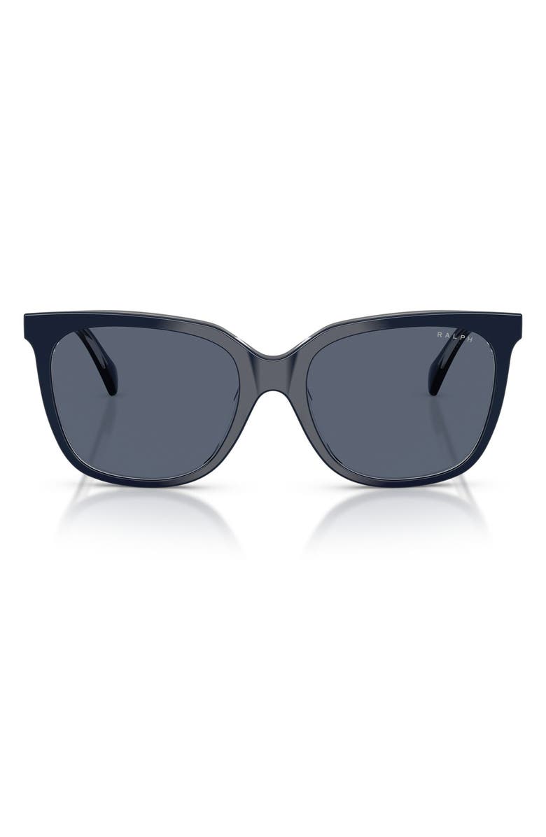 Ralph Lauren 55mm Square Sunglasses, Main, color, Blue On Transparent / Blue
