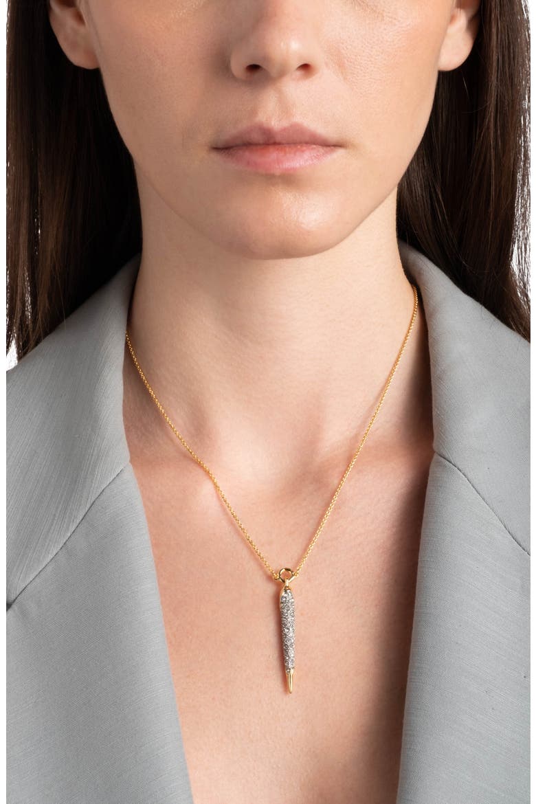 Solanales Crystal Spear Pendant Necklace, Alternate, color, CRYSTALS