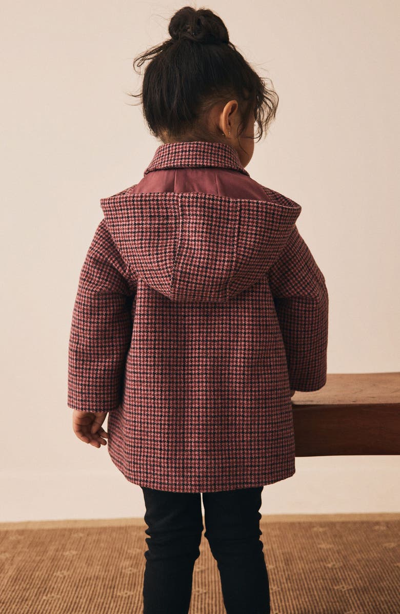 NEXT Kids' Hooded Houndstooth Coat, Alternate, color, Check