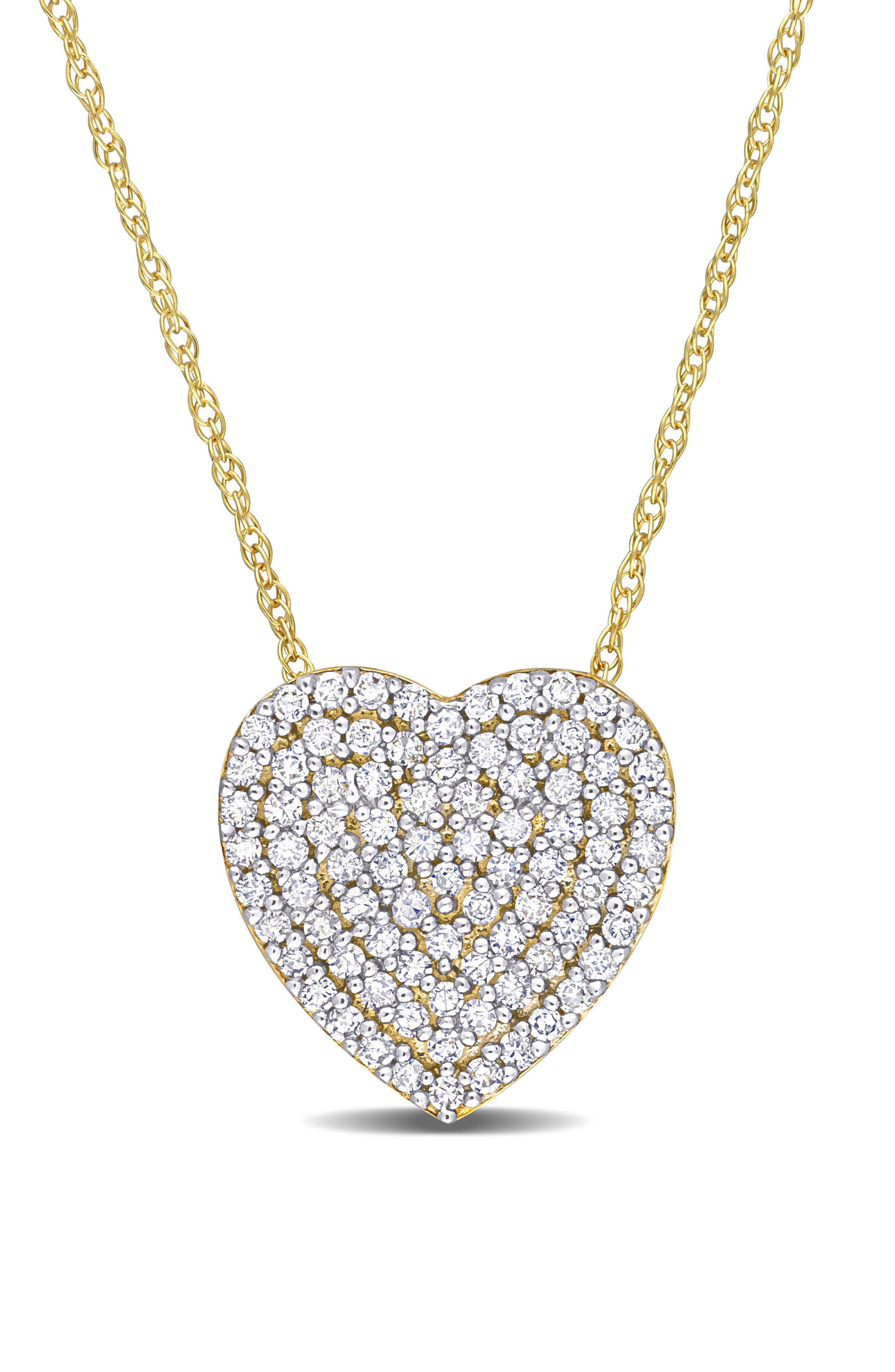 DELMAR Diamond Pavé Heart Pendant Necklace - 0.25ct.