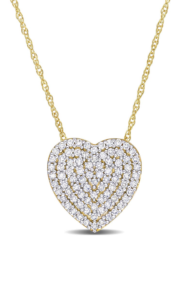 Diamond Pavé Heart Pendant Necklace - 0.25ct., Main, color, GOLD