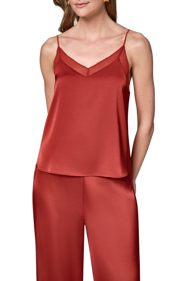 Mesh Trim Camisole, Main, color, SUNBAKED