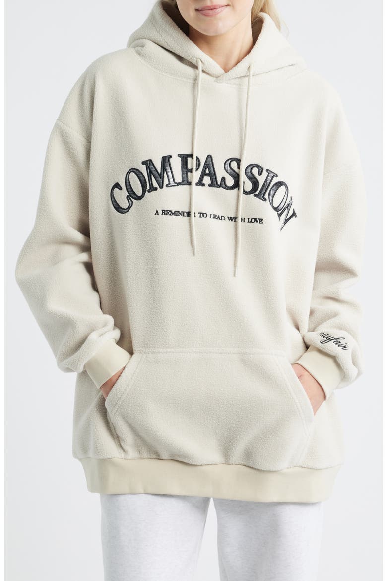 Relaxed Compassion Embroidered Hoodie, Main, color, GREY