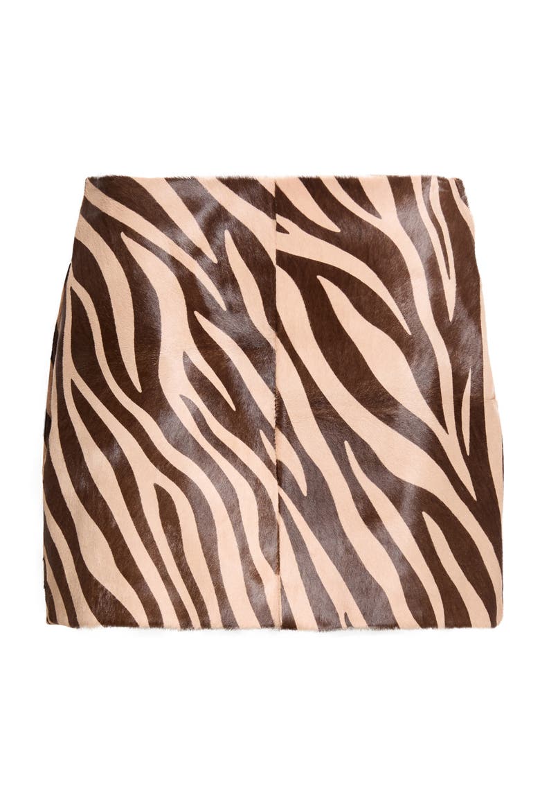 Melody Genuine Calf Hair Miniskirt, Main, color, ZEBRA