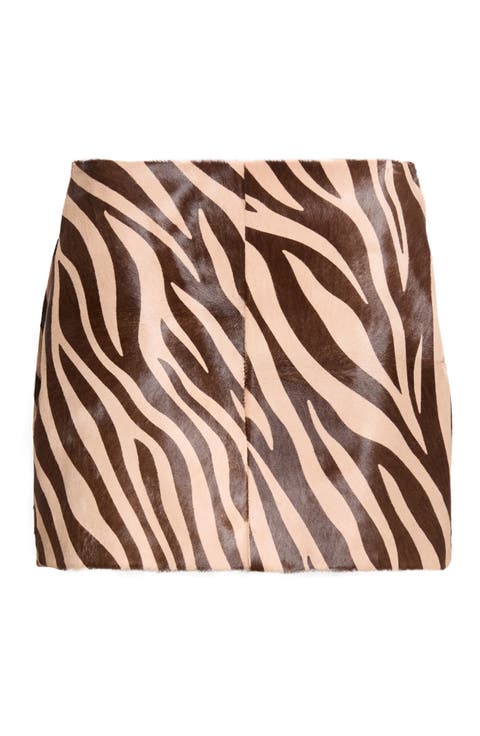 Melody Genuine Calf Hair Miniskirt