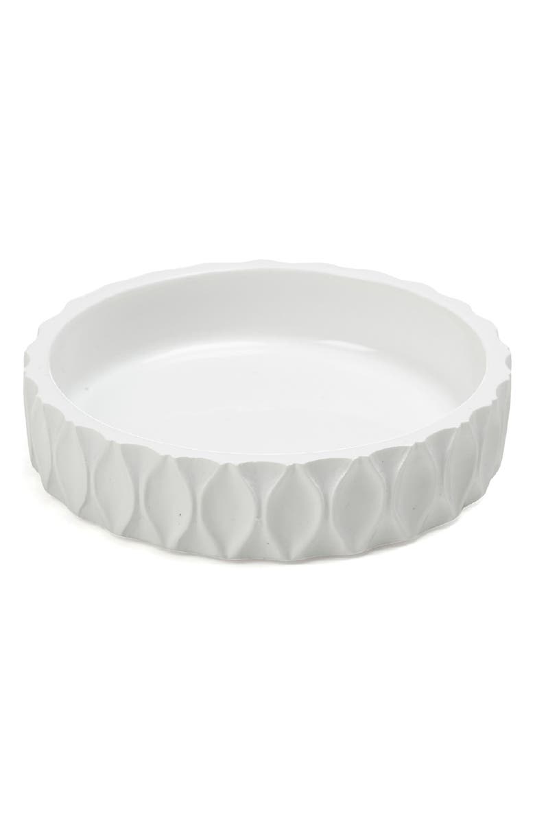 ROSELLI TRADING COMPANY Wave Soap Dish, Main, color, White Resin