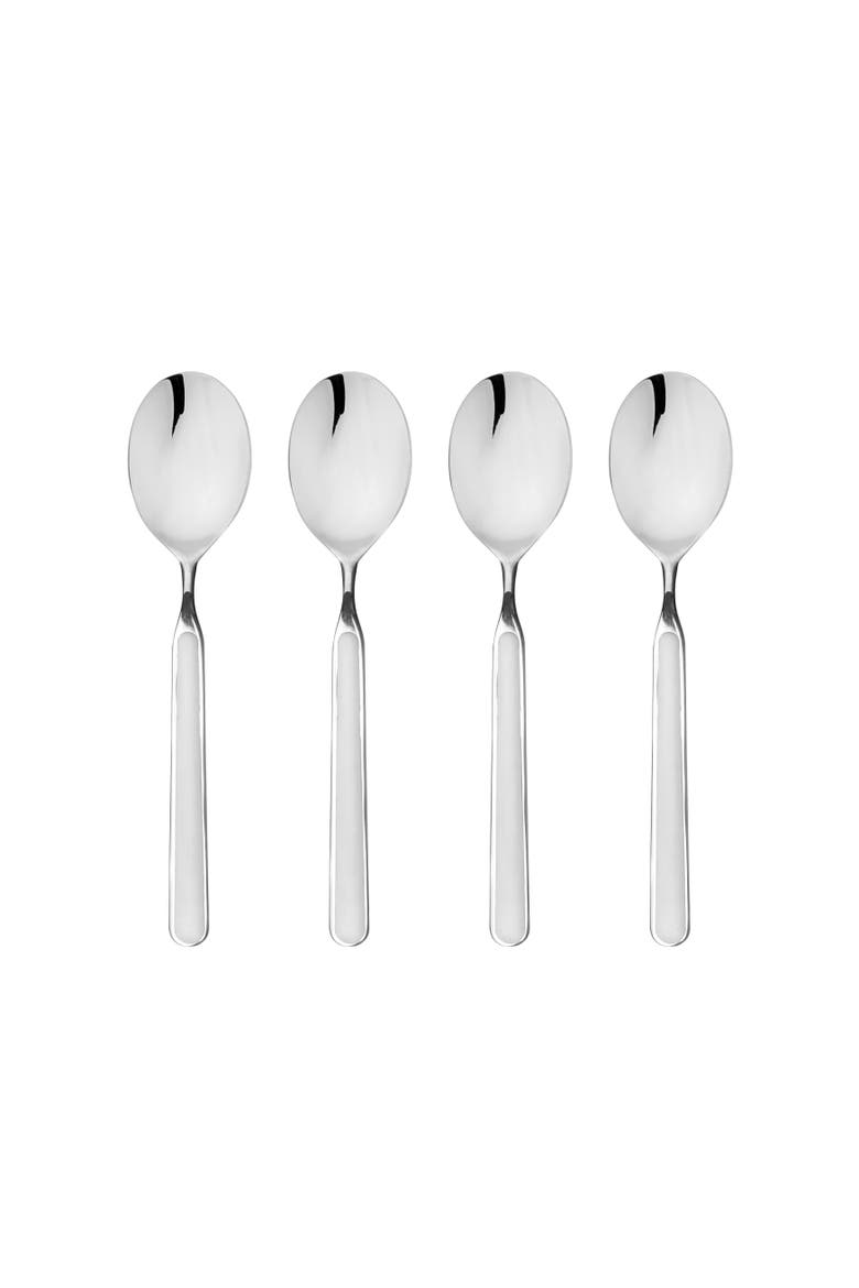 Fantasia American Coffee Spoon Set - 4 Pieces, Main, color, Porcelain White