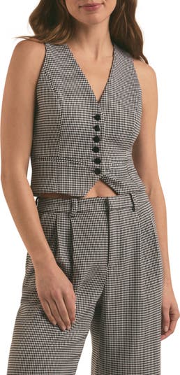 The Favorite Houndstooth Crop Vest