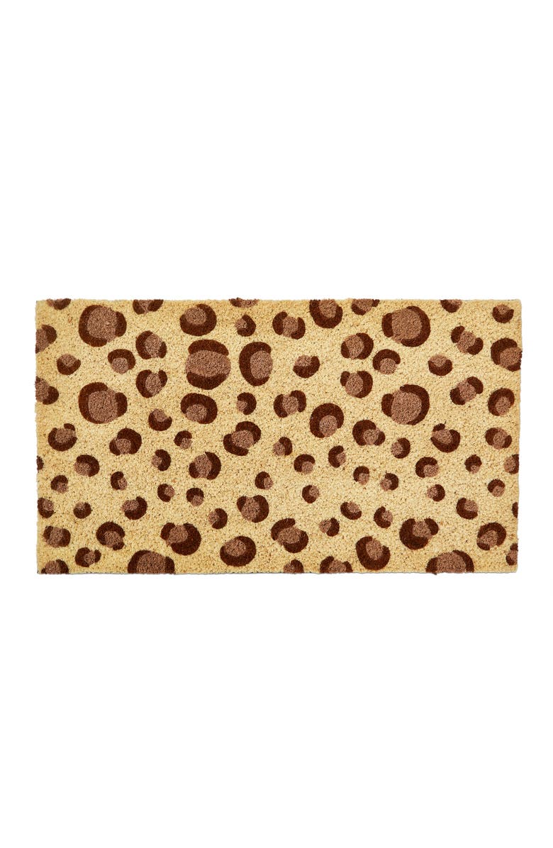 tag Leopard Print Non-Slip Coir Mat Multi Coir Everyday, Main, color, Multicolored
