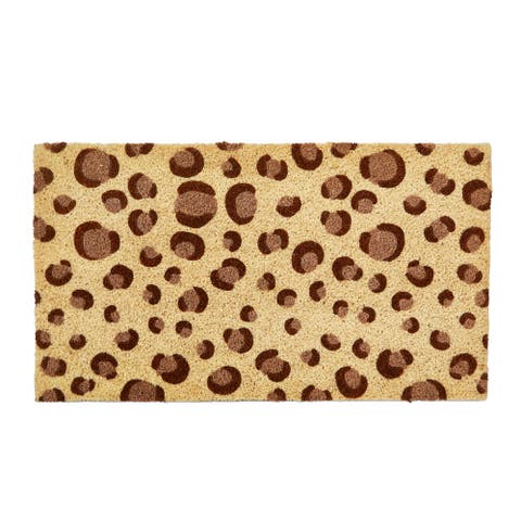 Leopard Print Non-Slip Coir Mat Multi Coir Everyday