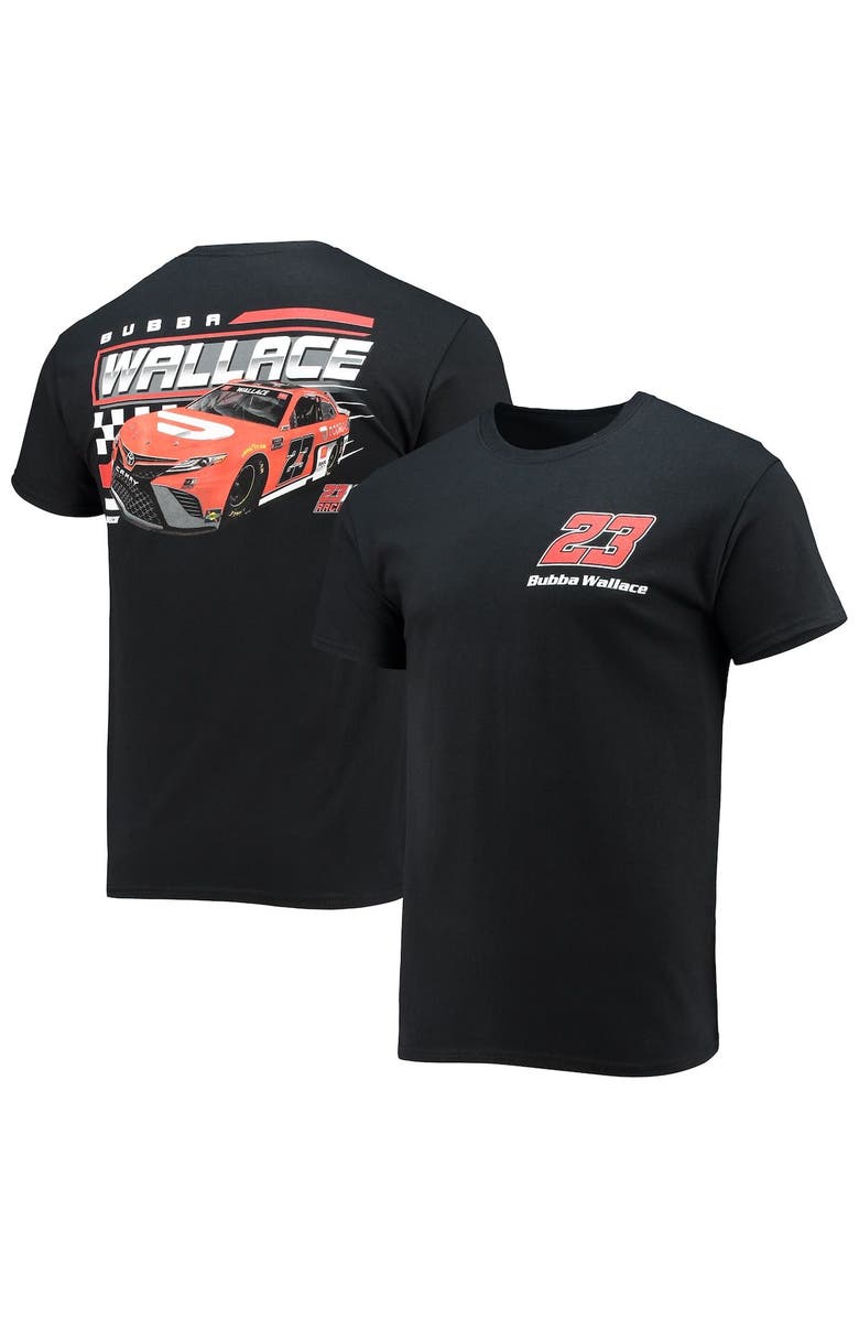 CHECKERED FLAG Men's Checkered Flag Black Bubba Wallace Spoiler Car T-Shirt, Main, color, 