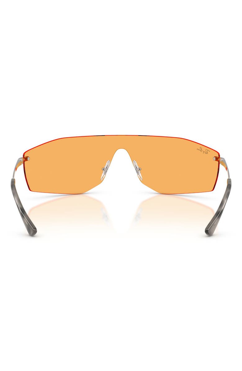 Ray-Ban Alix Bio-Based 141mm Rimless Shield Sunglasses, Alternate, color, Silver / Yellow