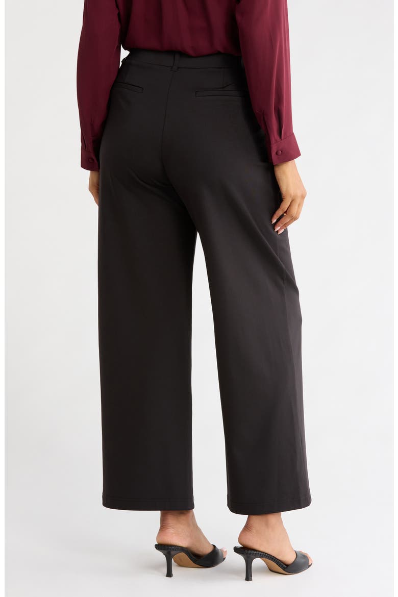 Adjustable Waist Wide Leg Knit Pants, Alternate, color, BLACK