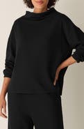 Eileen Fisher Funnel Neck Boxy Organic Cotton Blend Top