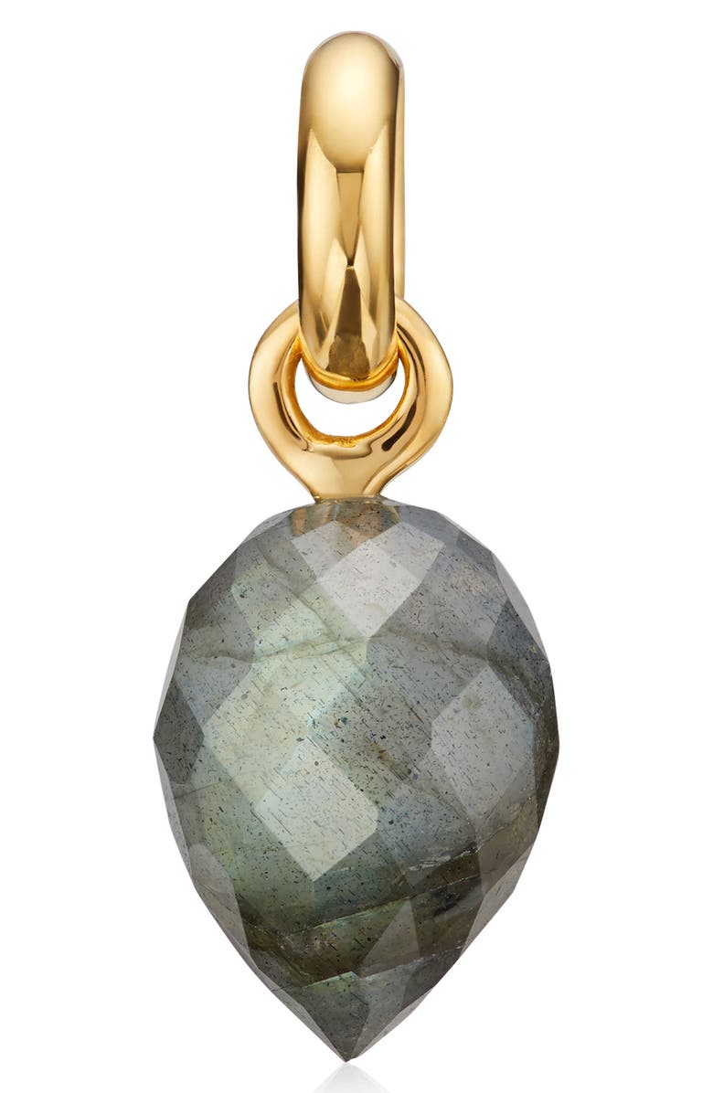 Monica Vinader Fiji Bud Gemstone Enhancer, Main, color, Yellow Gold/ Labradorite