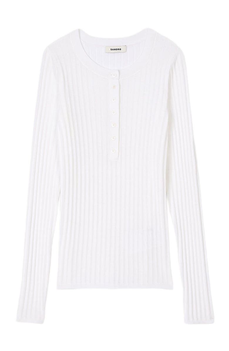 SANDRO Ribbed sweater with Tunisian collar, Alternate, color, 