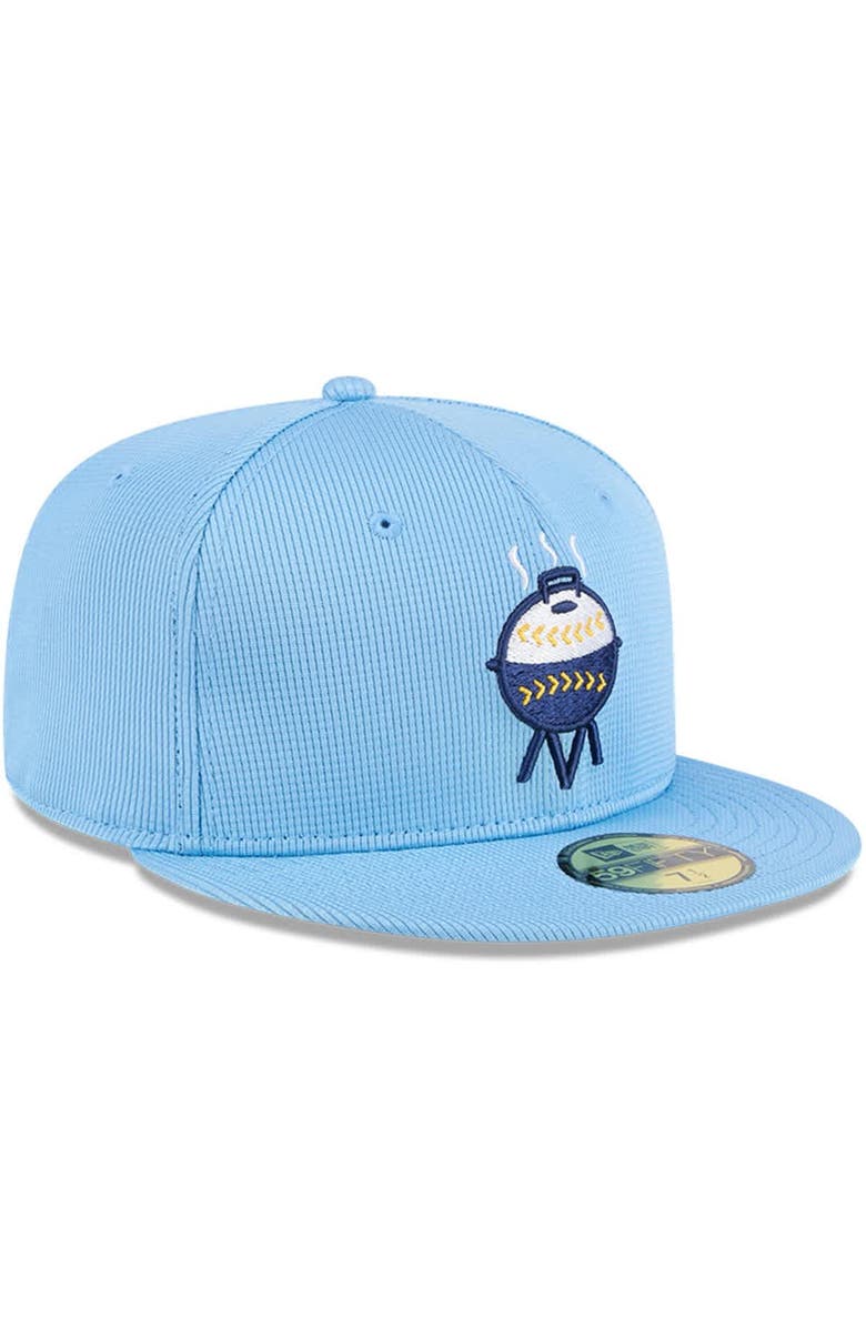 New Era Men's New Era Light Blue Milwaukee Brewers City Connect Batting Practice 59FIFTY Fitted Hat, Alternate, color, 