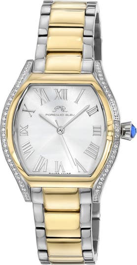 Women's Celine Two-Tone Crystal Pavé Stainless Steel Bracelet Watch, 33.5mm