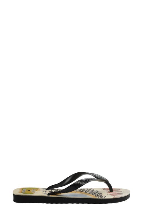 Havaianas X Farm Rio Copacabana Water Resistant Flip Flop In Black