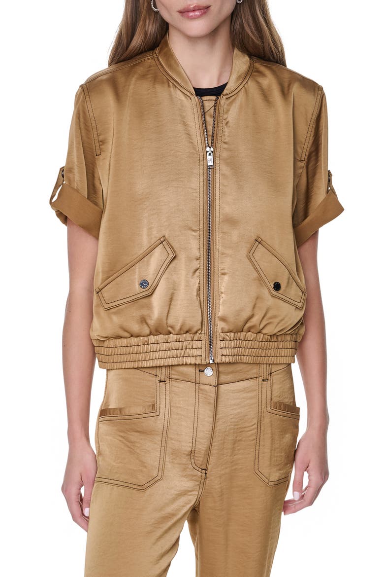 Contrast Stitch Bomber Jacket, Main, color, DUNE