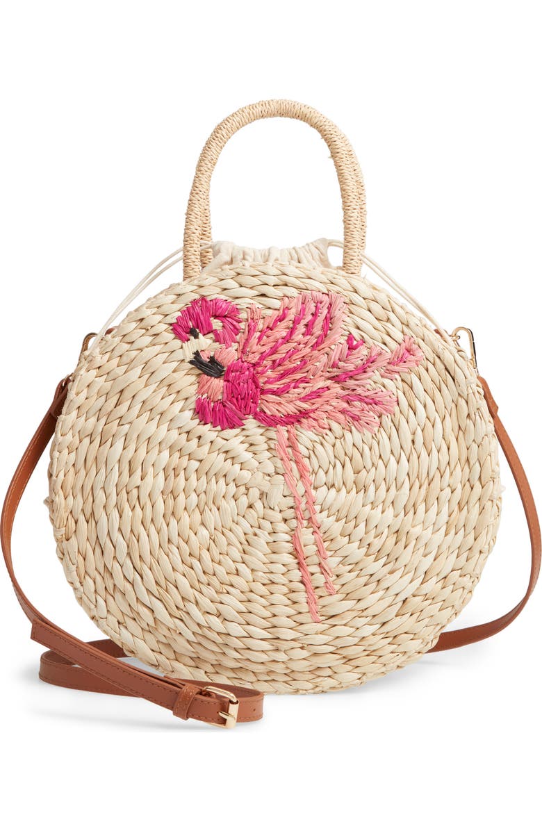 Nordstrom Flamingo Round Satchel, Main, color,