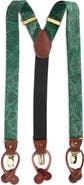CLIFTON WILSON Hunter Green Paisley Silk Suspenders
