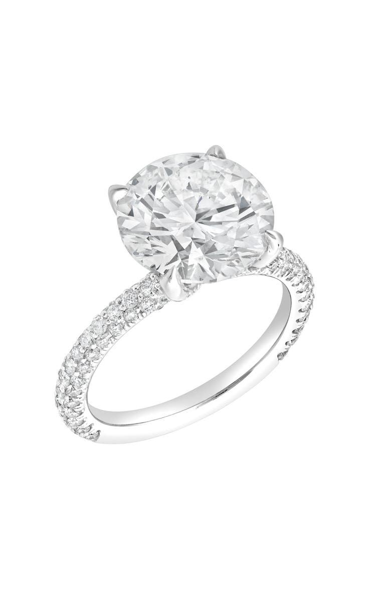 LuvMyJewelry Lyanna 14K Gold Round Lab Grown Diamond Engagement Ring - 6.25 Cts, Alternate, color, 14K White Gold