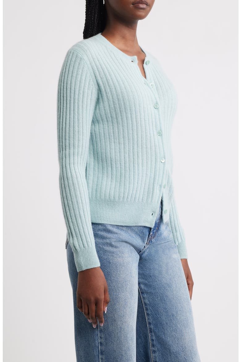 Danae Rib Cashmere Cardigan, Alternate, color, GLASS SLIPPER