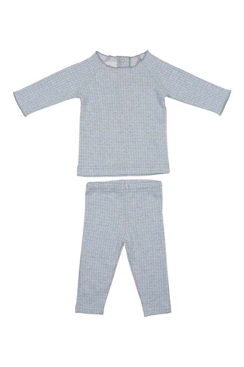 Wave Stripe Cotton Top & Pants Set, Main, color, SKY BLUE