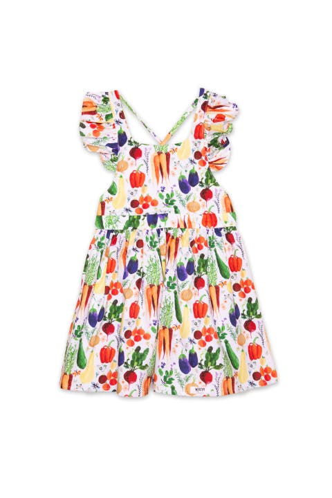 Girls Ruffle Sleeve Dress (Toddler, Little Kid & Big Kid)