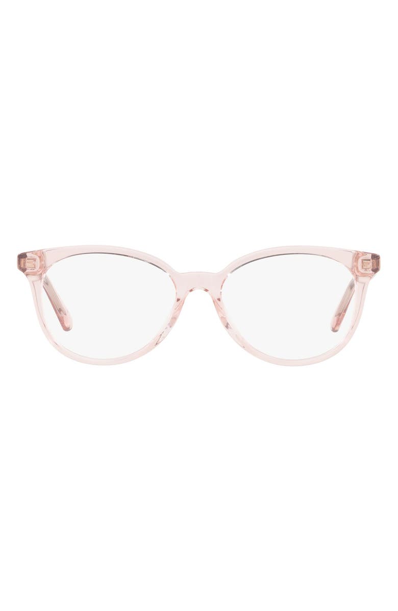 COACH 52mm Oval Optical Glasses, Main, color, Transparent Pink