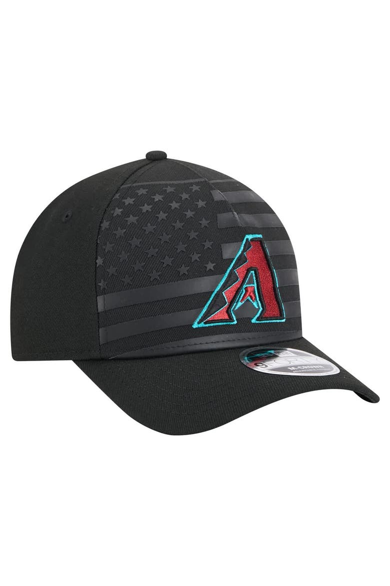 Men's New Era Black Arizona Diamondbacks American Flag 9FORTY M-Crown A-Frame Adjustable Hat, Alternate, color, Black