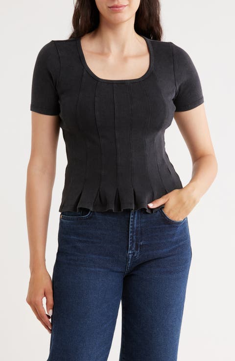 Short Sleeve Seamed Top