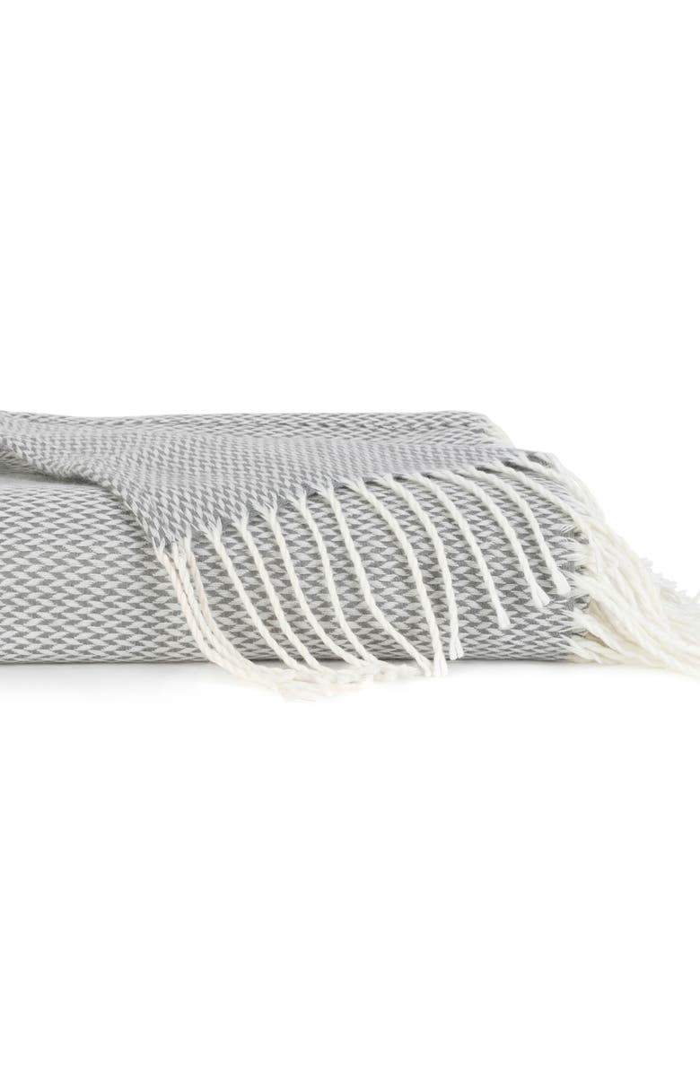 HOMESPUN Herringbone Throw Blanket, Main, color, Gray