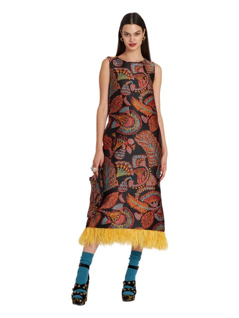 Column Dress Jacquard Sicomore Black