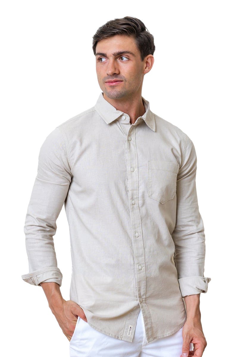 Hope & Henry Men's Linen Short Sleeve Button Down Shirt, Main, color, 