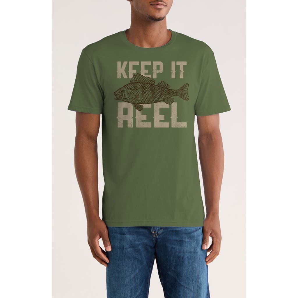 Monster Digital Duke & Sons Fish Reel Perch Cotton T-shirt In Green