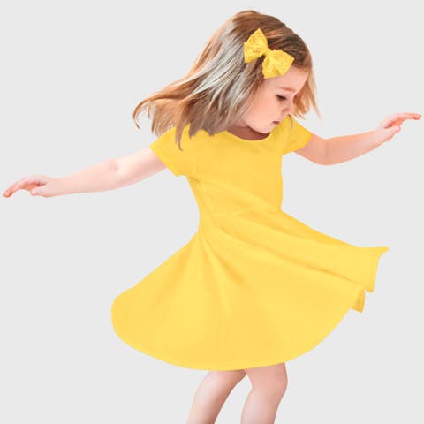 Girls Jersey Short SleeveTwirly Skater Dress (Baby)