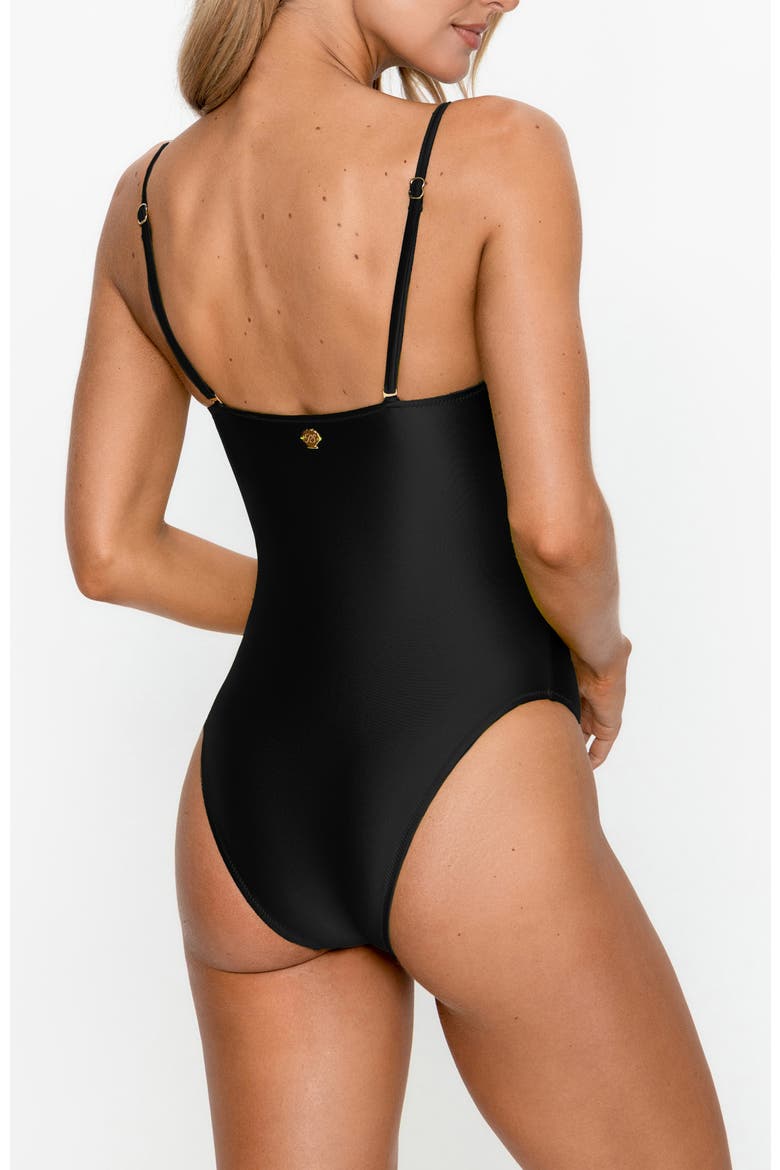 Midnight Glam Detachable Halter Monokini, Alternate, color, Black