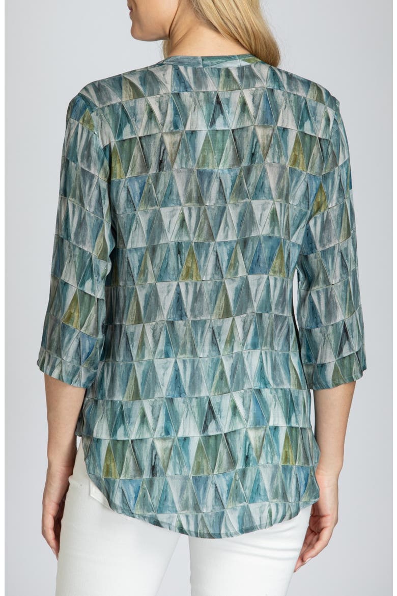 Geometric Print Shirt, Alternate, color, SEA GREEN MULTI