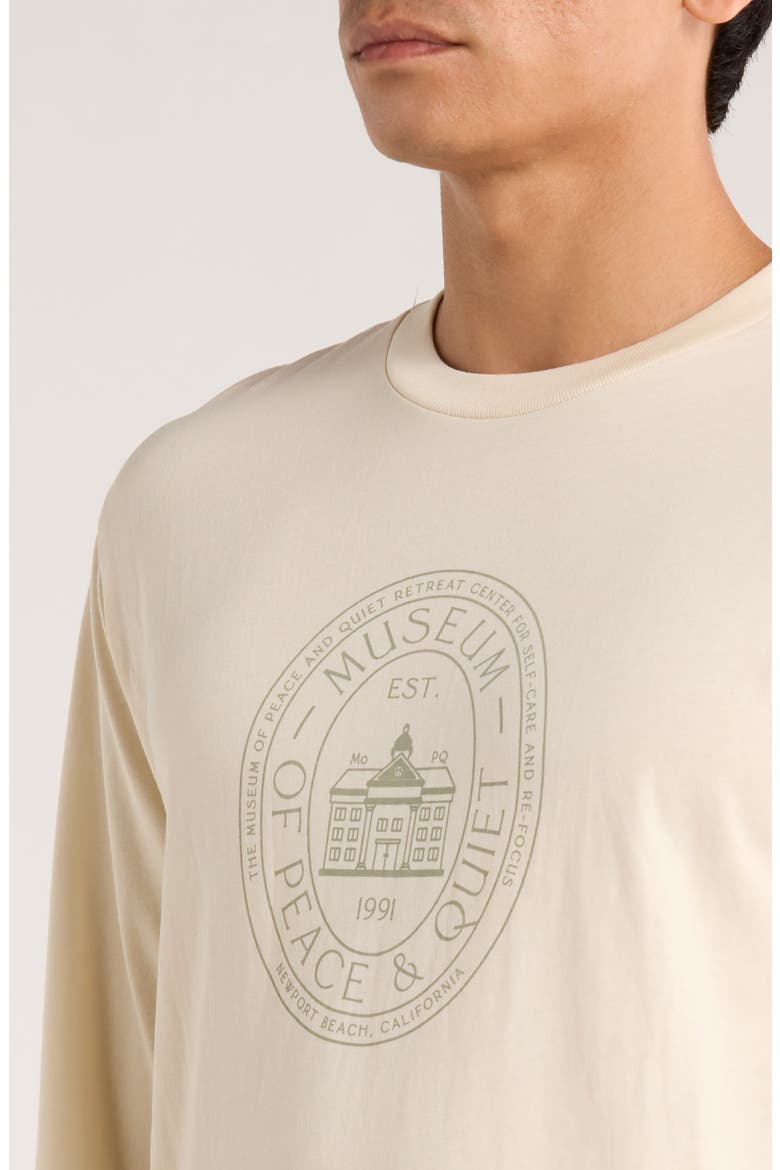 Retreat Center Long Sleeve Cotton Graphic T-Shirt, Alternate, color, BONE