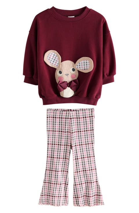 Kids' Holiday Appliqué Graphic Sweatshirt & Flare Leggings Set (Baby & Little Kid)