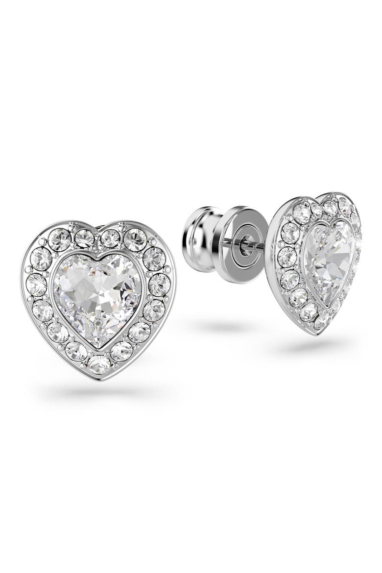x Ariana Grande Angelic Crystal Heart Halo Stud Earrings, Alternate, color, WHITE/ SILVER