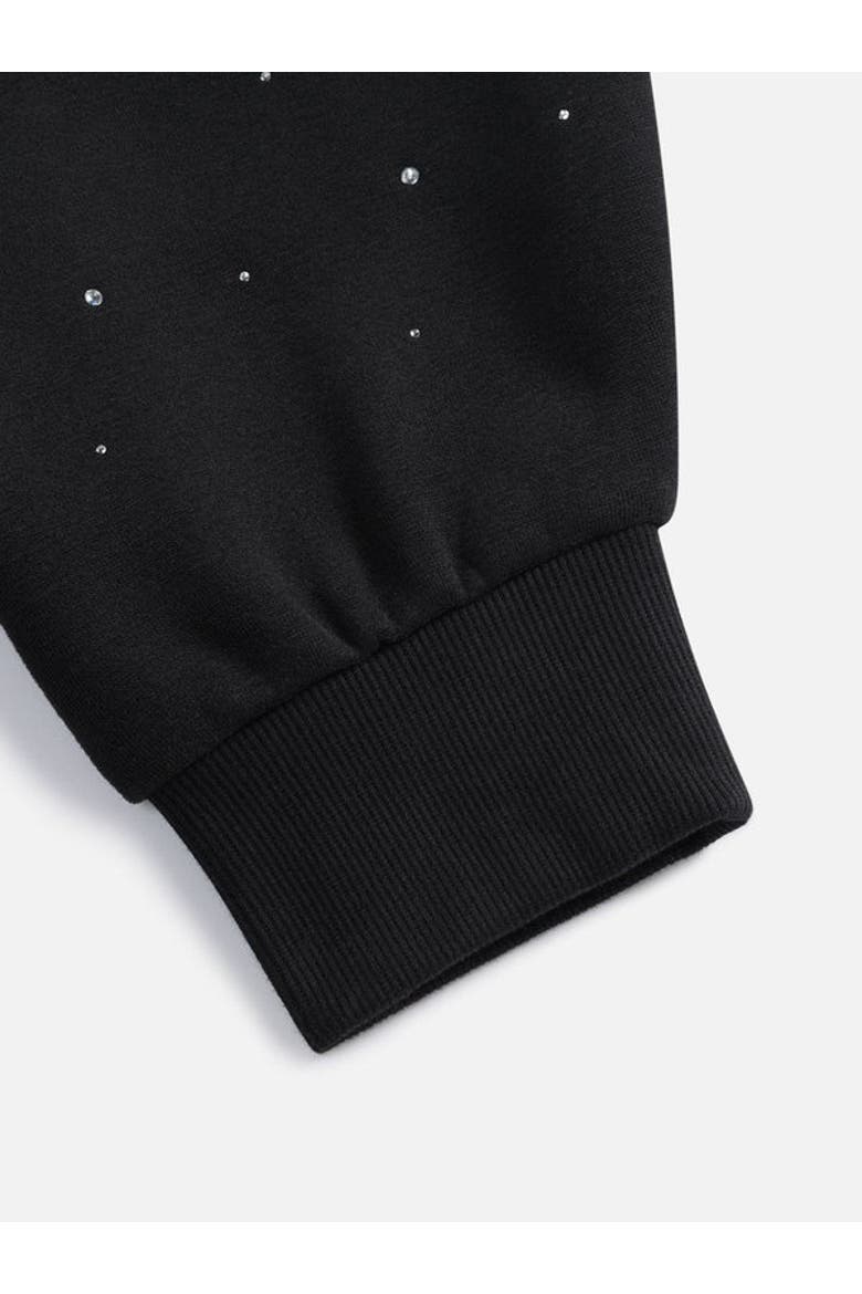 Rhinestone Pullover Hoodie, Alternate, color, Black