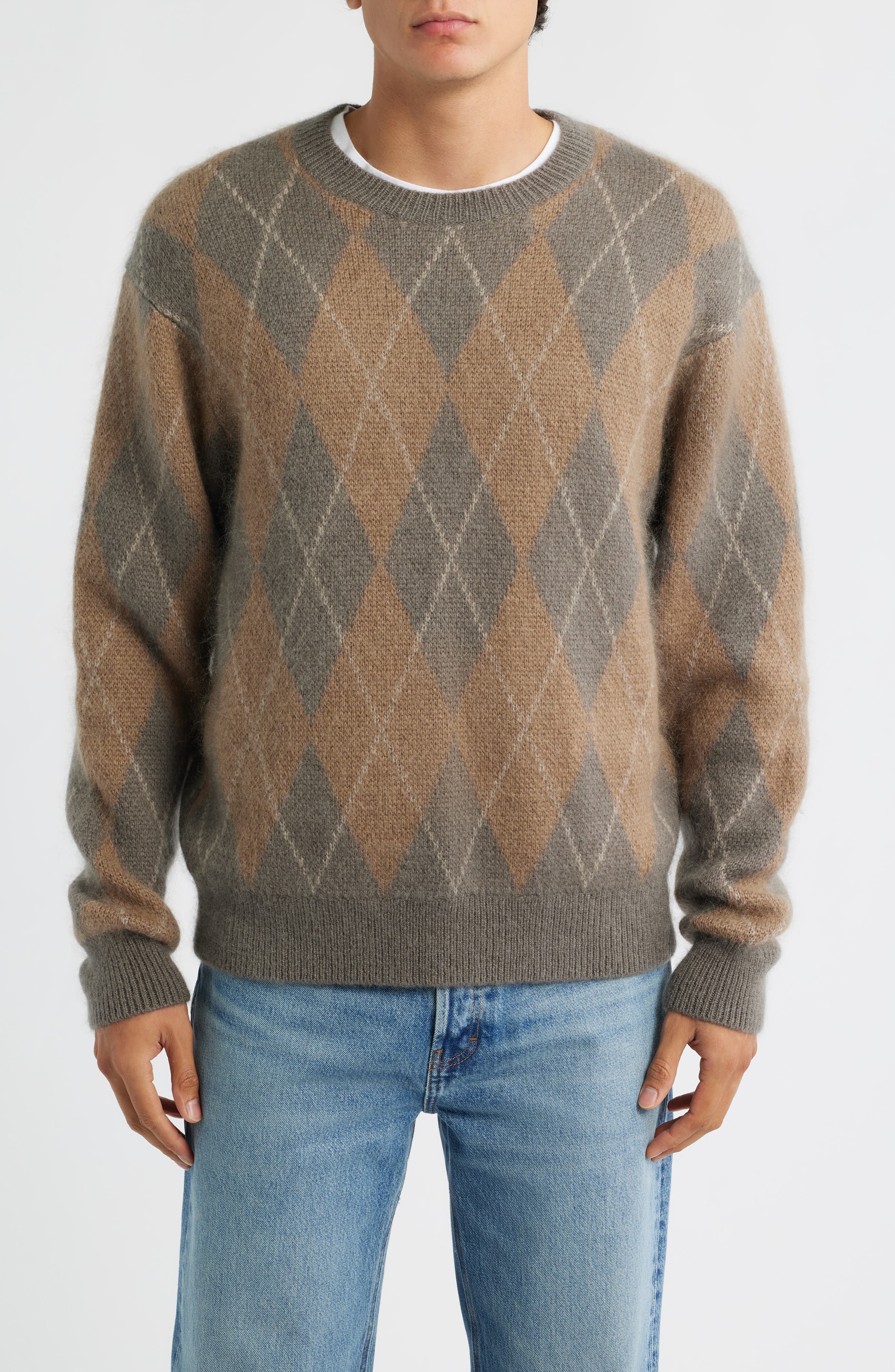 FRAME Argyle Crewneck Sweater